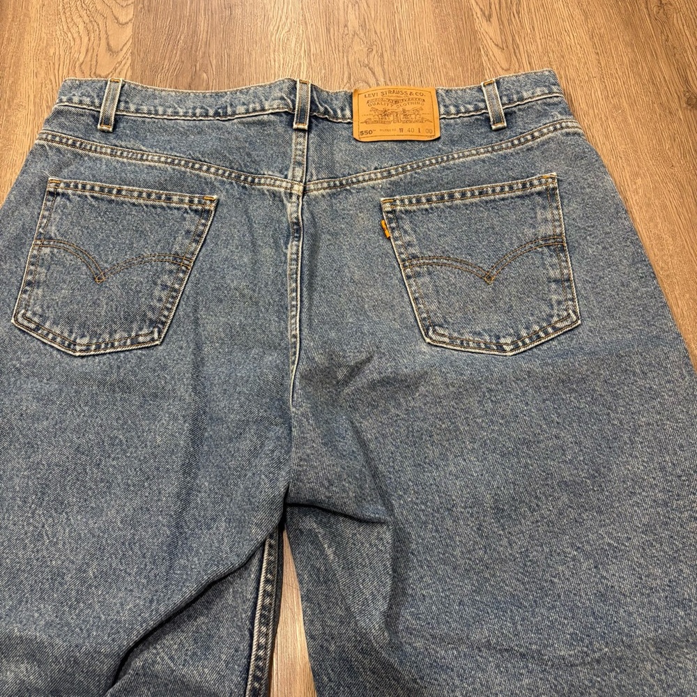 Vtg 1998 Levi’s 550‎ Orange Tab Denim Jean Shorts Jorts Men’s 40 Y2K - Picture 3 of 7